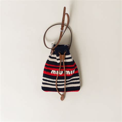 miu miu crochet tote bag|Blue/red/white Crochet Tote Bag .